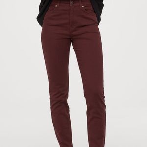 HM Burgundy High Waist, Skinny Pant, Size 2/32